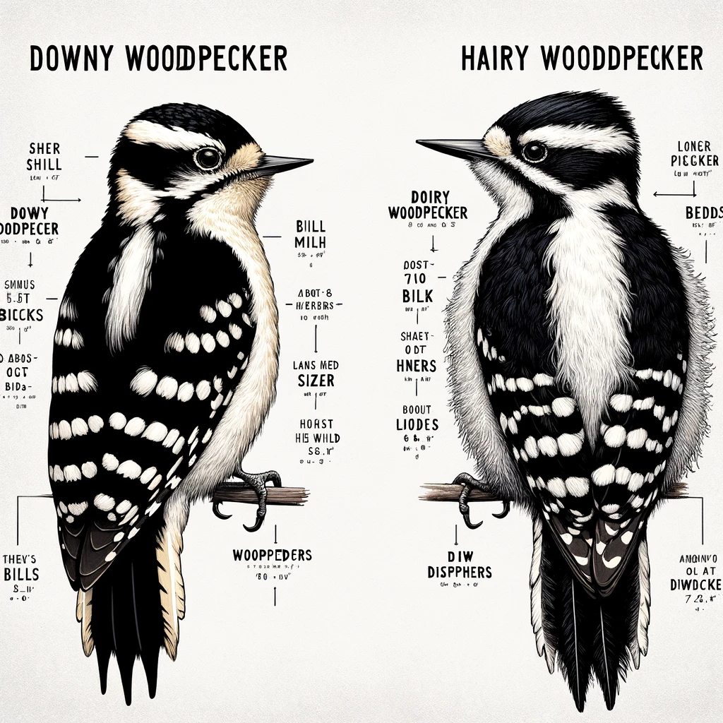 Downy Woodpecker vs Hairy Woodpecker